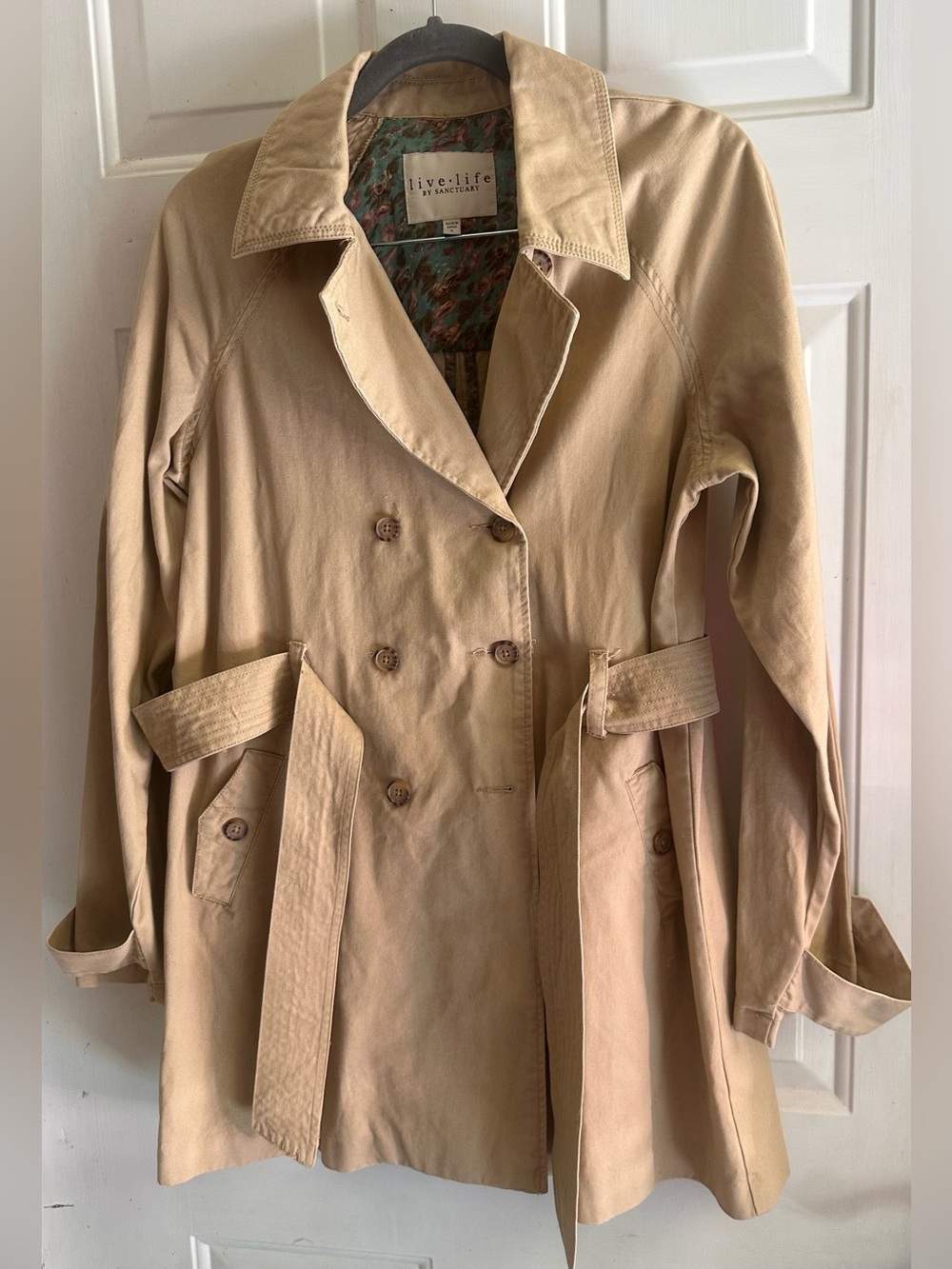 Women's Beige Trench Coat with Belt